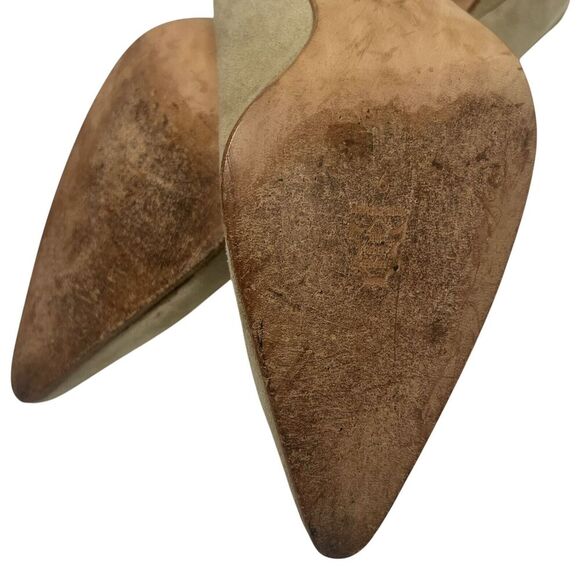 Enzo Angiolini Suede Leather Pointed Toe High Heel Shoes Pump Tan Beige Size 9 - Picture 8 of 8
